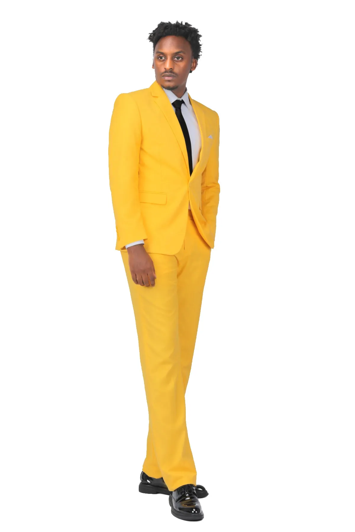 2-Piece Slim Fit Simple Designed Orange Suit