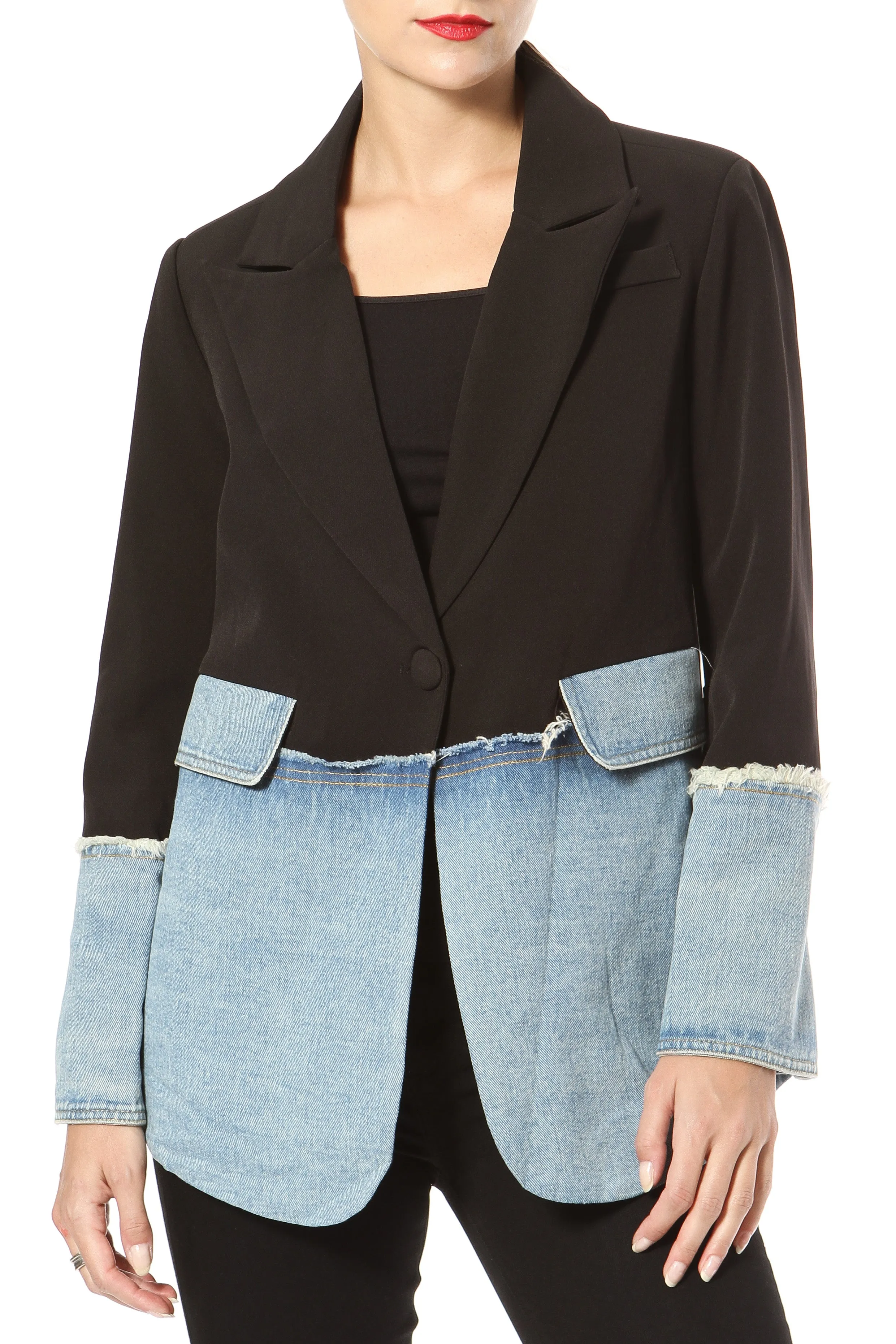 2 Tone Denim Blazer