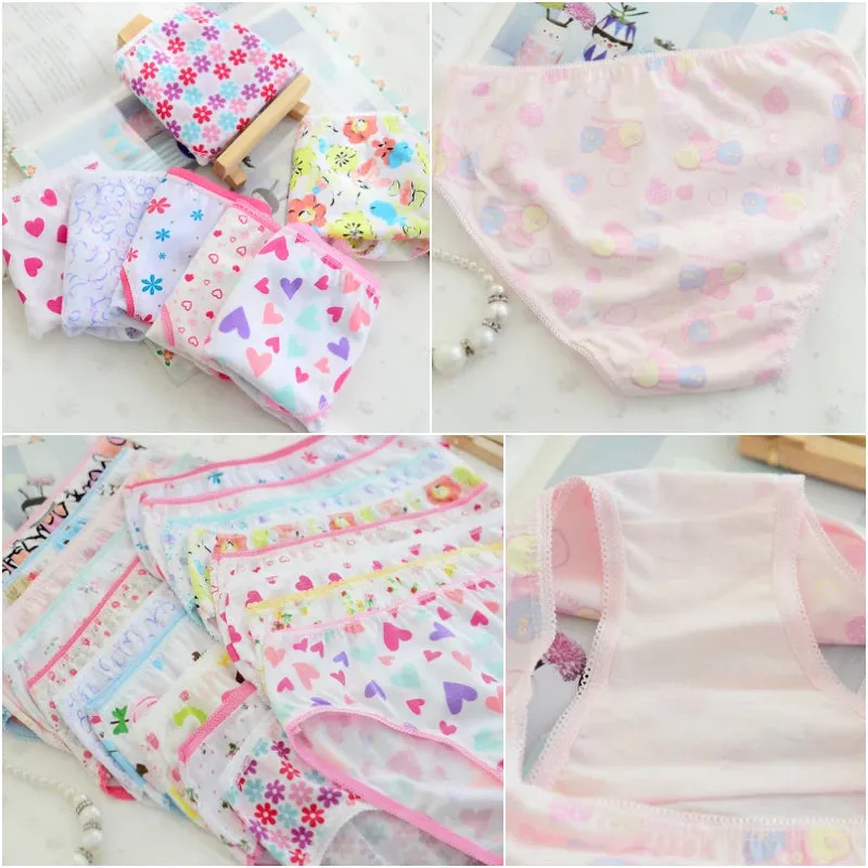 4pcs Girl Panties Kids Underwear Baby Pants Shorts Briefs Cotton Underpants 2-12Years