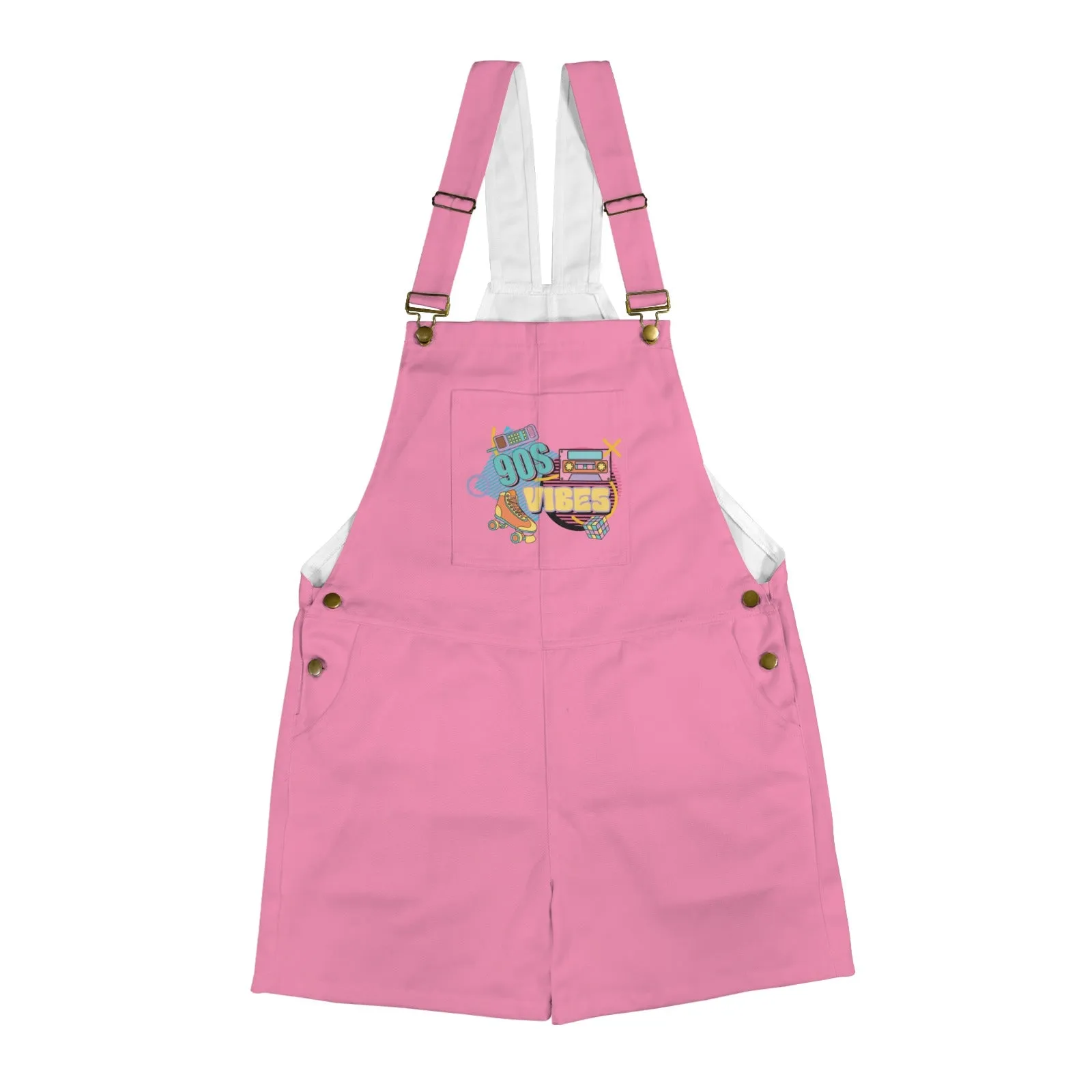 90's Vibes Persian Pink Unisex Shorts Suspender Jumpsuit