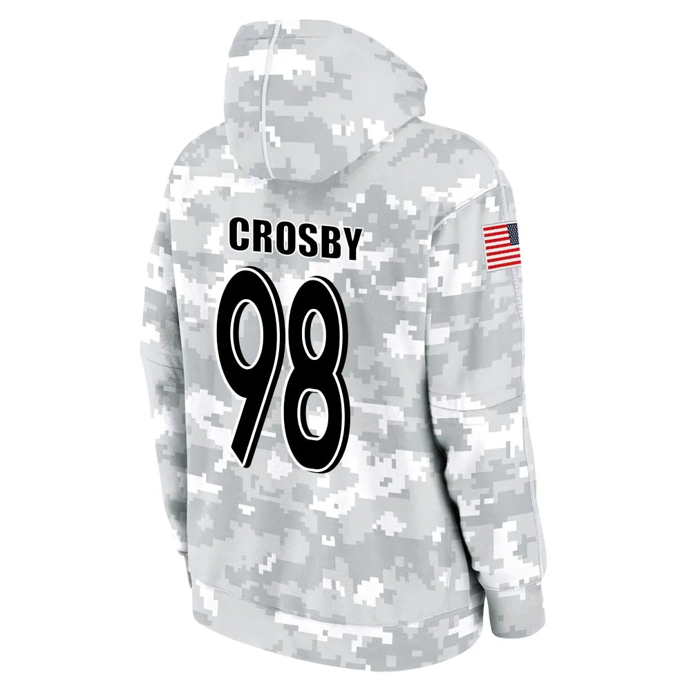 #98 Crosby Salute to Players Hoodie Las Vegas Raiders Fashion Fan Hoodies Fall Fleece Tops American Football Fan Gifts