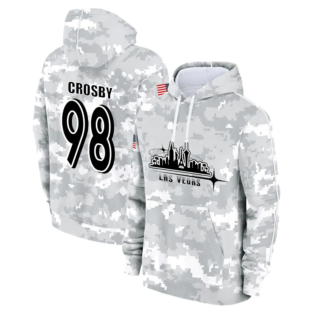 #98 Crosby Salute to Players Hoodie Las Vegas Raiders Fashion Fan Hoodies Fall Fleece Tops American Football Fan Gifts