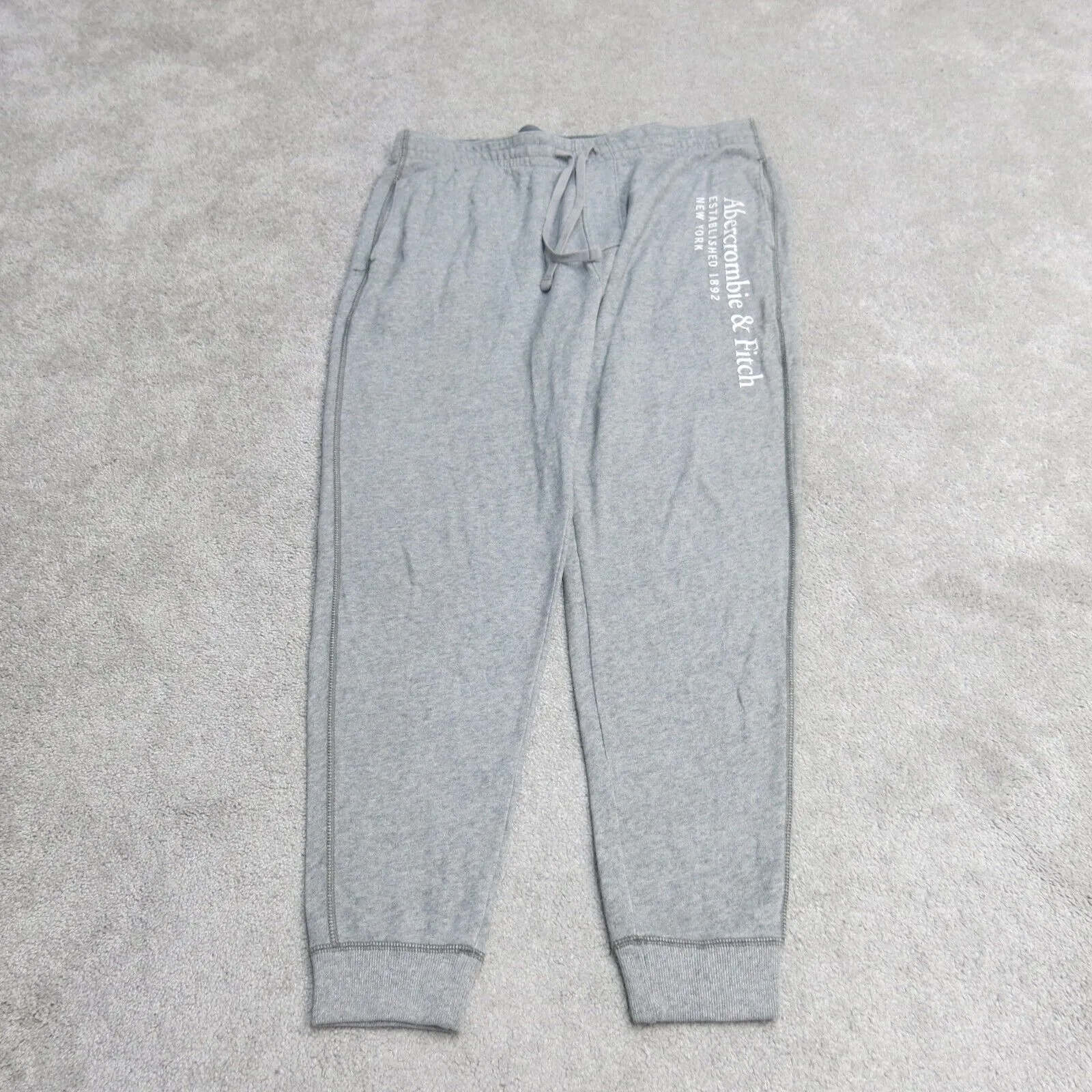 Abercrombie & Fitch Mens Activewear Jogger Pant High Rise Drawstring Gray SZ XL