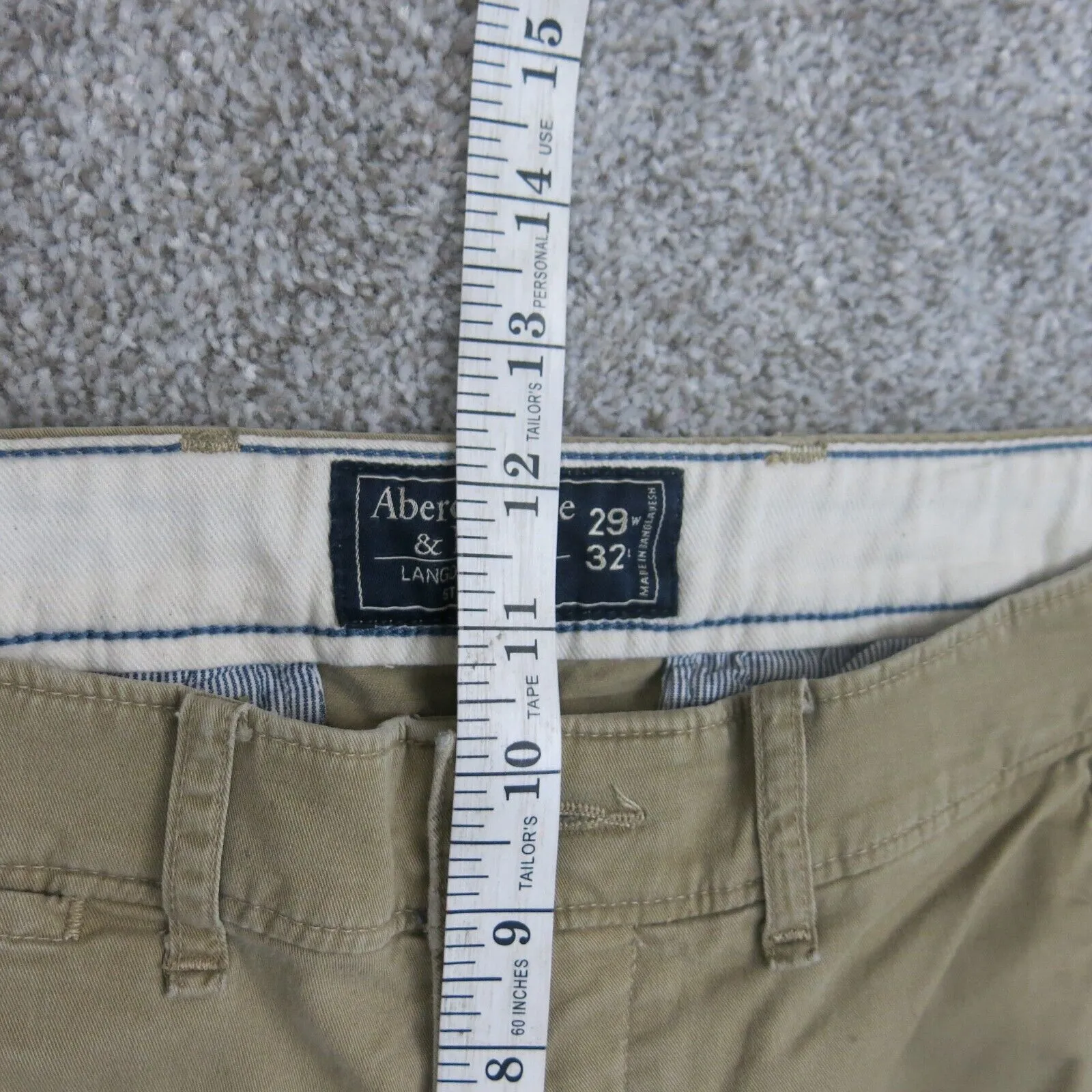 Abercrombie & Fitch Womens Langdon Skinny Stretch Pant Mid Rise Khaki SZ W29XL32