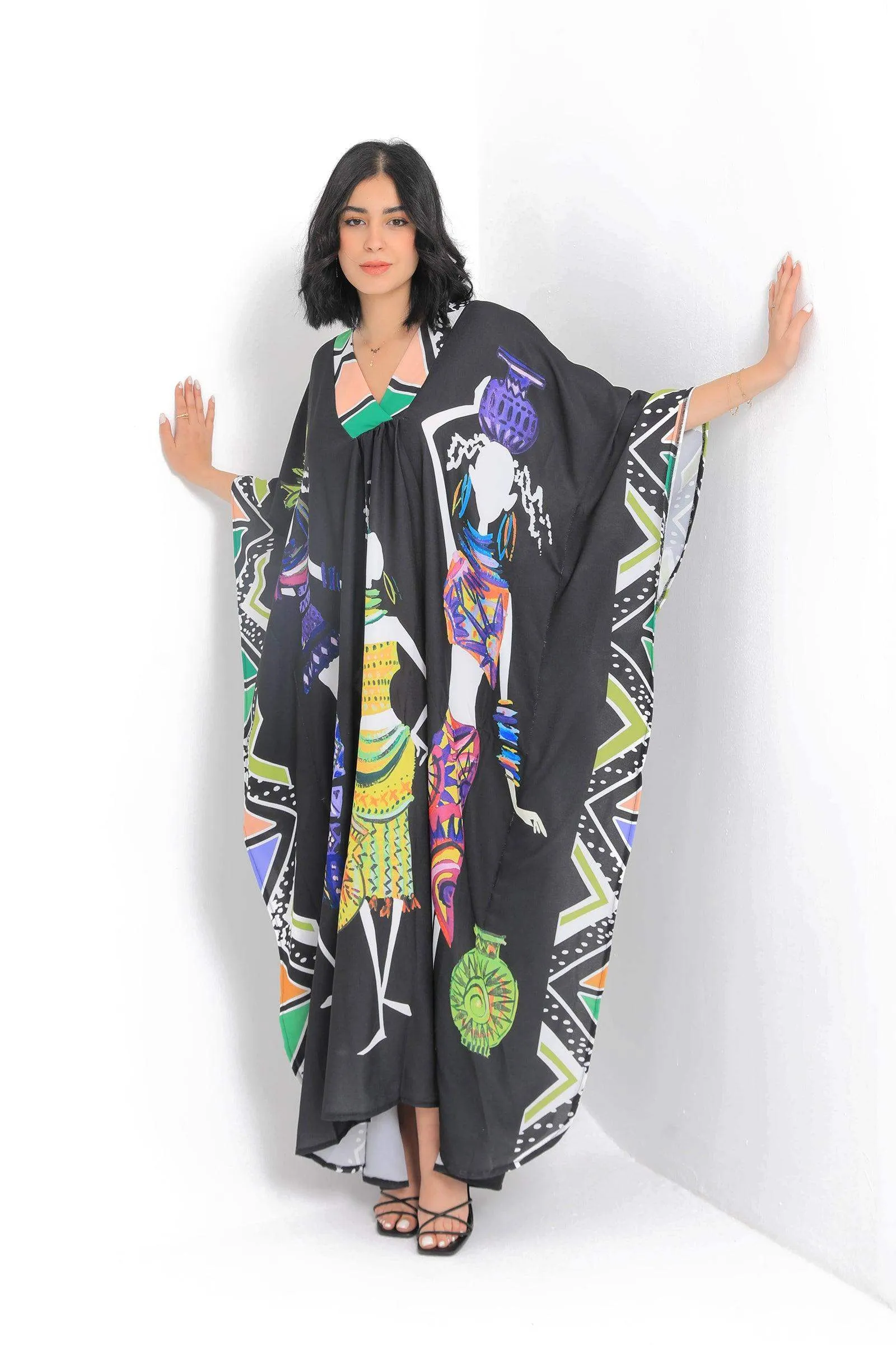 African Print Poncho Dress