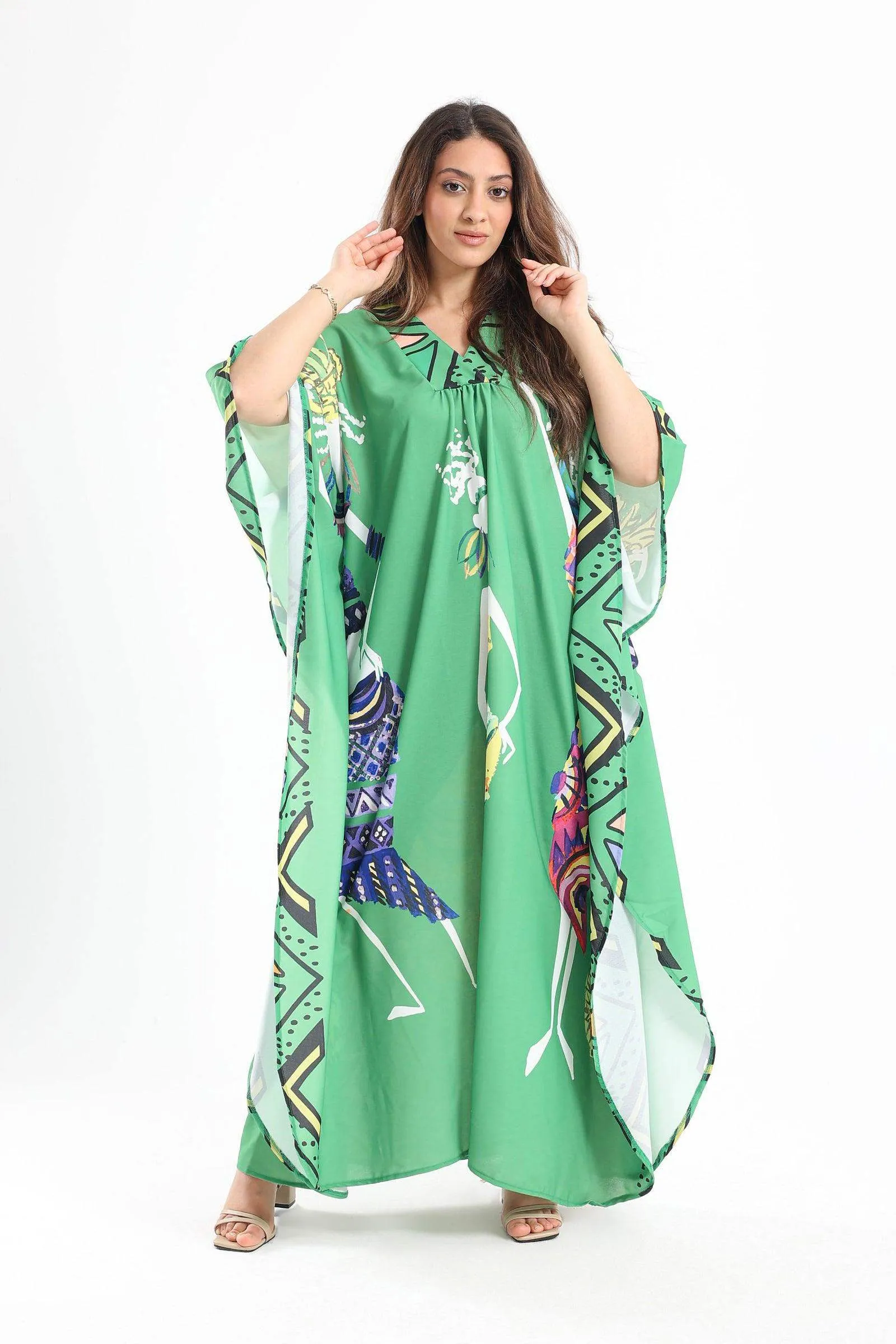 African Print Poncho Dress