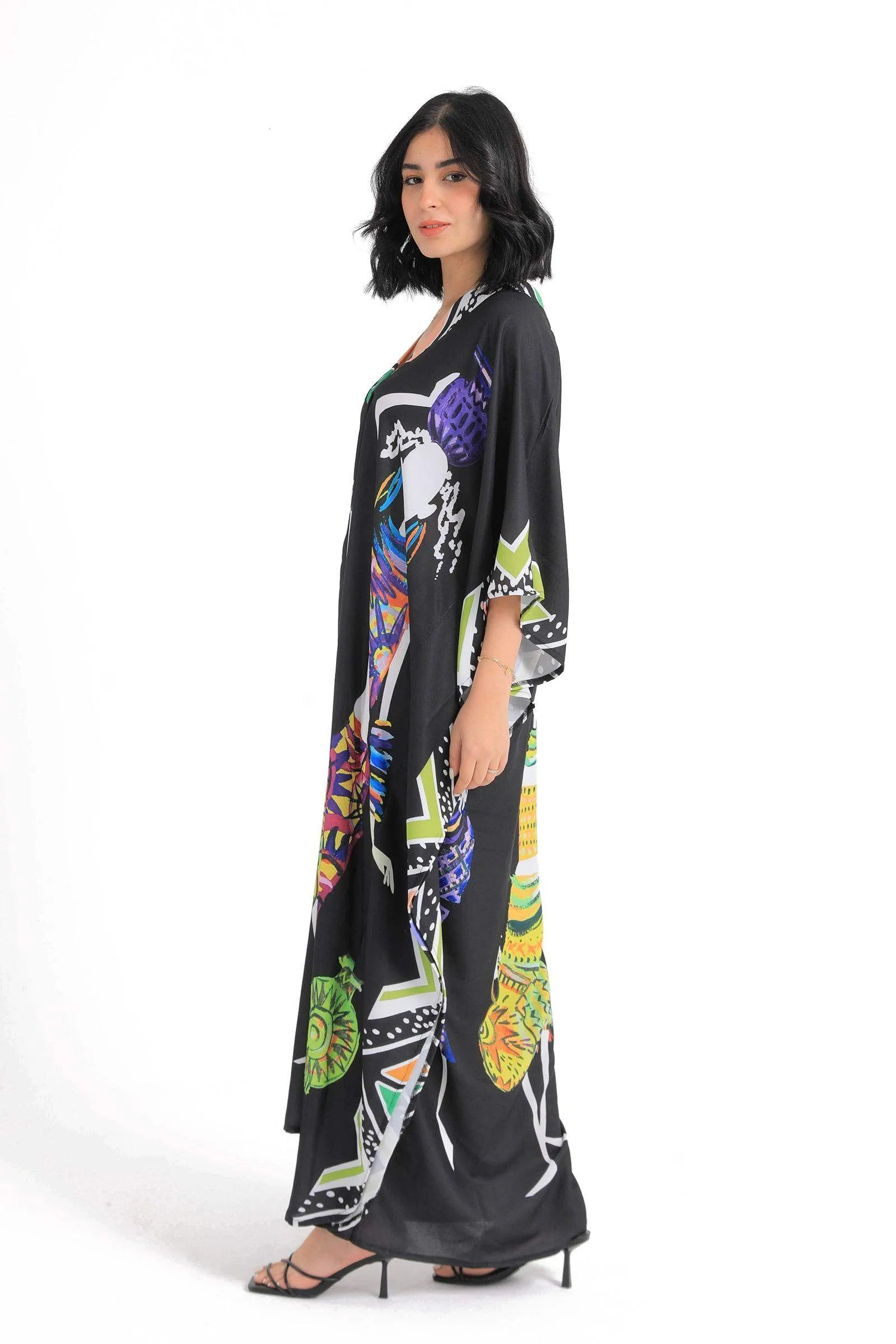 African Print Poncho Dress