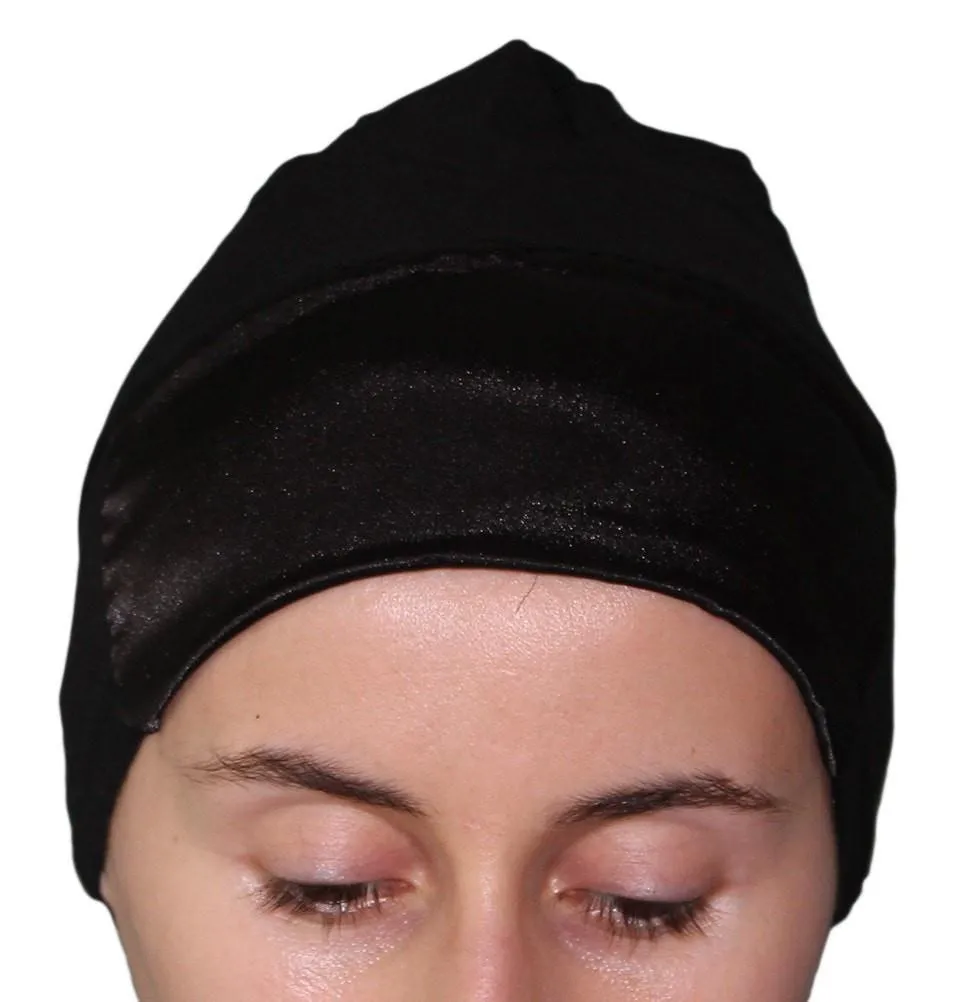 Aker Satin Bonnet Underscarf - Black