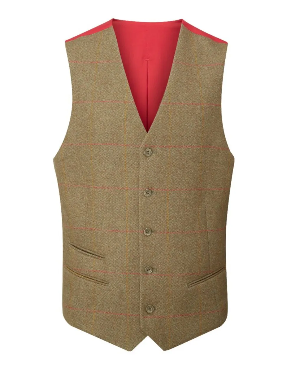 Alan Paine Mens Combrook Tweed Lined Back Waistcoat