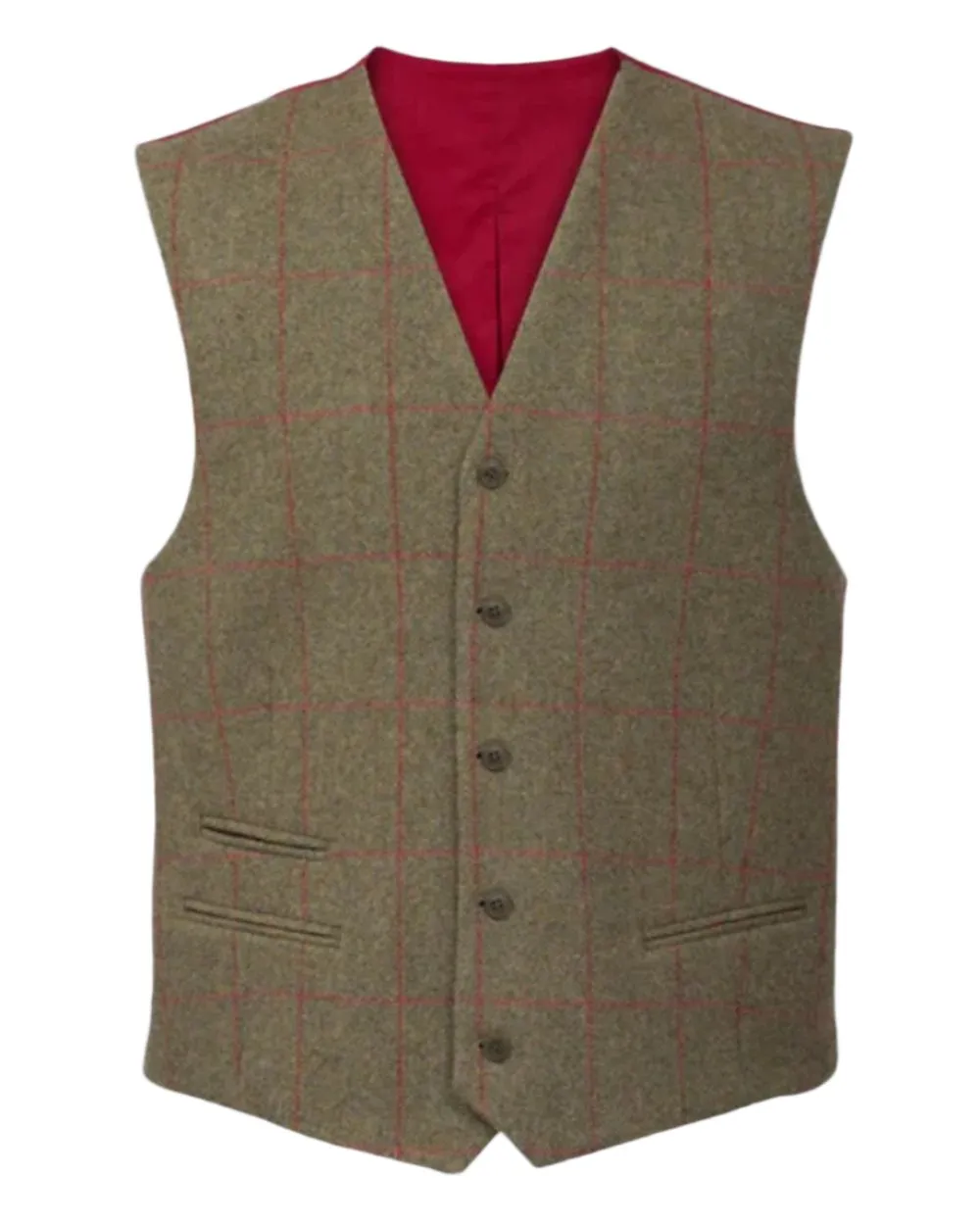 Alan Paine Mens Combrook Tweed Lined Back Waistcoat