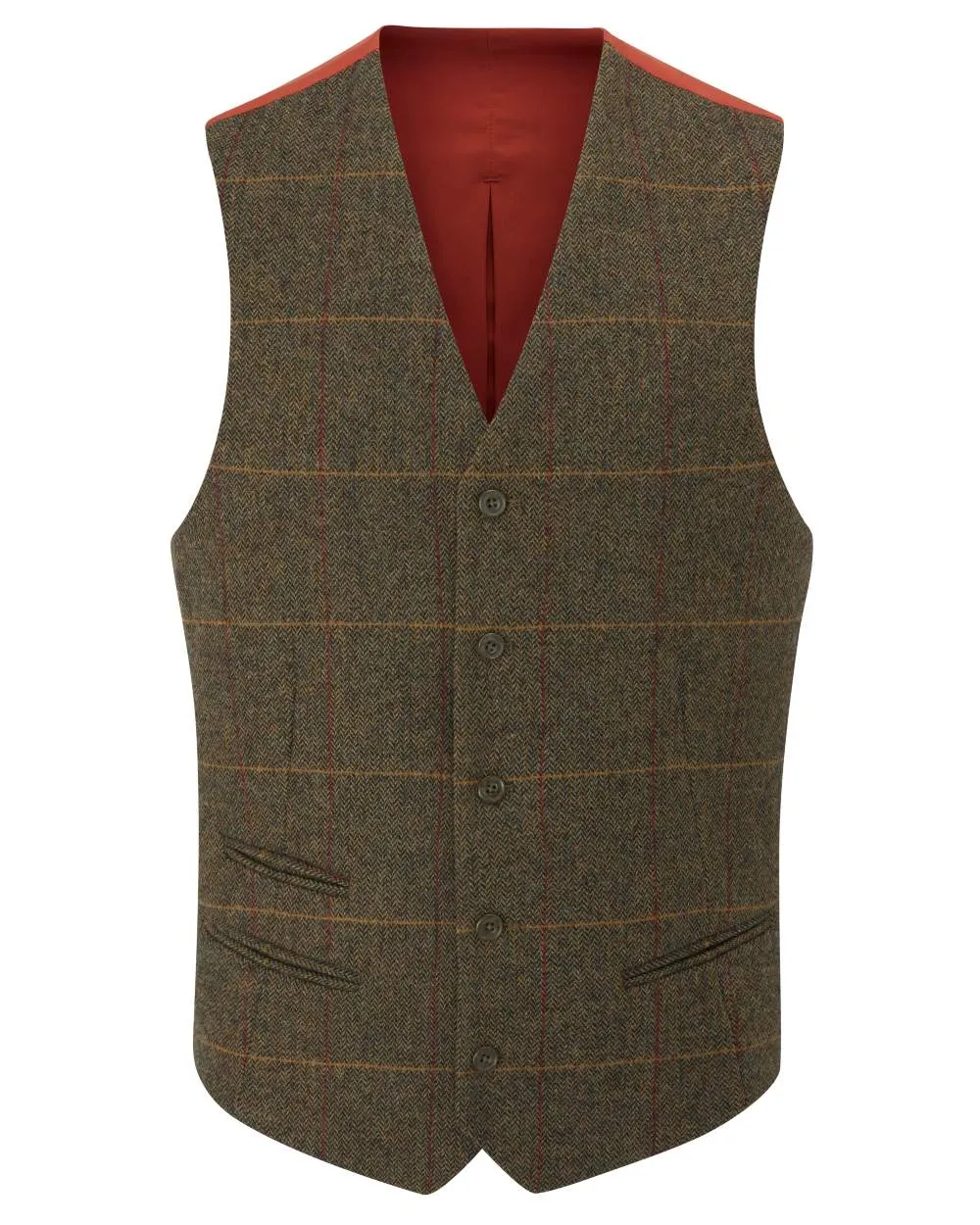 Alan Paine Mens Combrook Tweed Lined Back Waistcoat