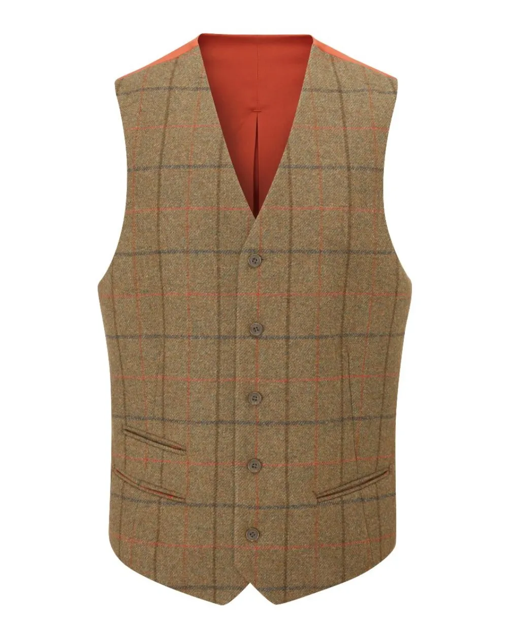 Alan Paine Mens Combrook Tweed Lined Back Waistcoat