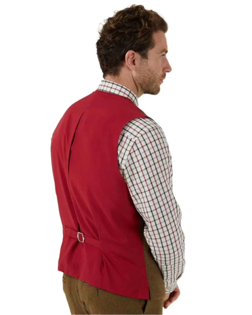 Alan Paine Mens Combrook Tweed Lined Back Waistcoat