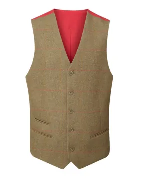 Alan Paine Mens Combrook Tweed Lined Back Waistcoat