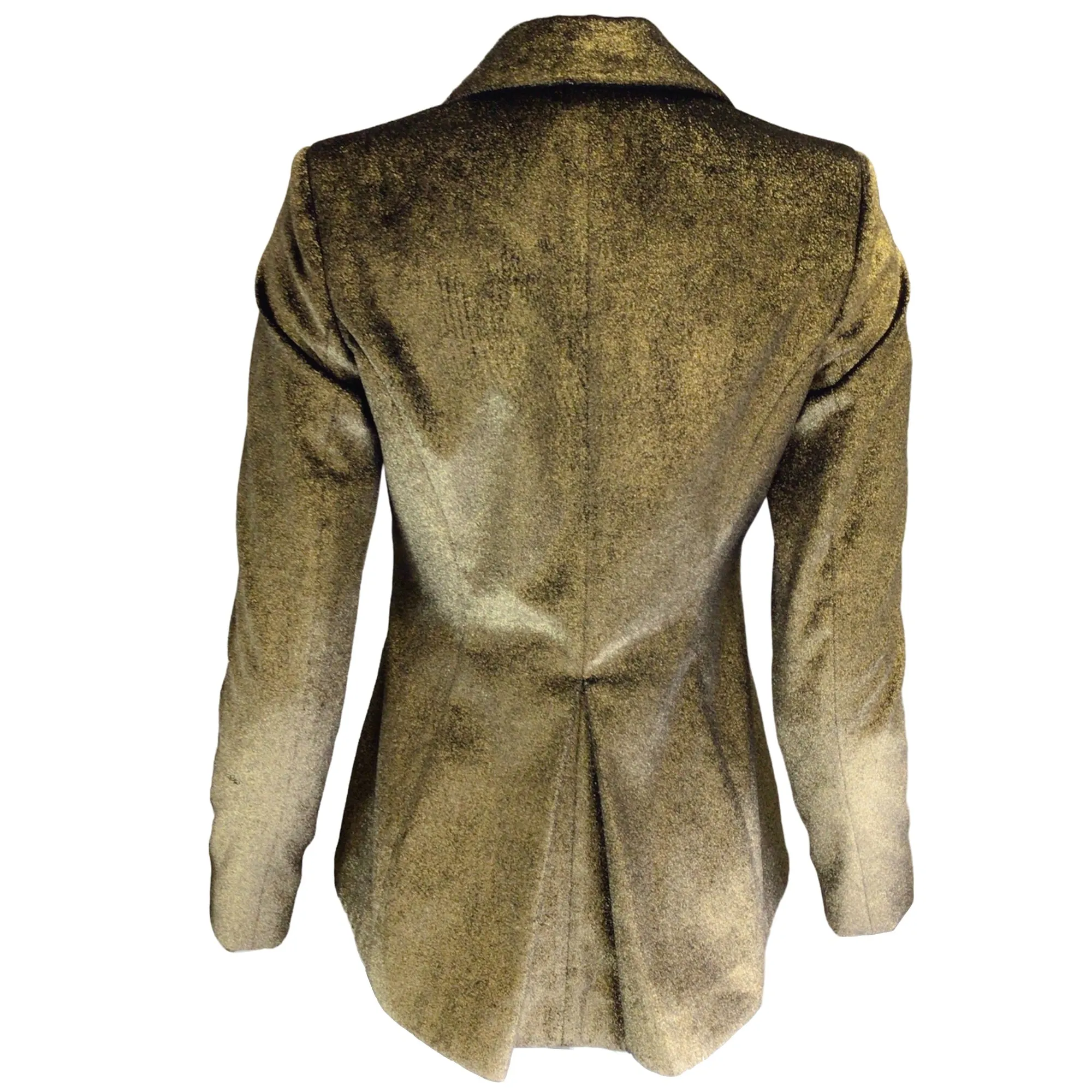 Altuzarra Gold Metallic One-Button Velvet Blazer