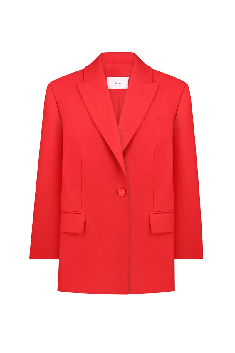 ANTHURIUM RED OVERSIZED BLAZER