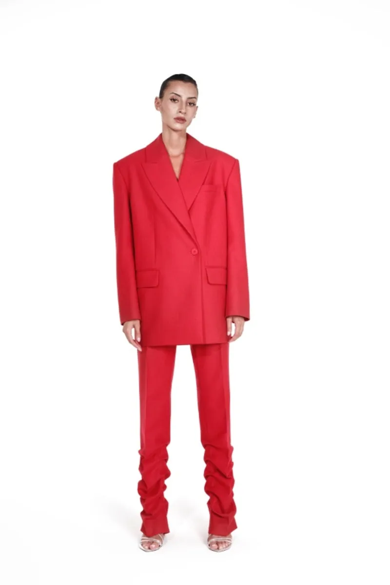 ANTHURIUM RED OVERSIZED BLAZER