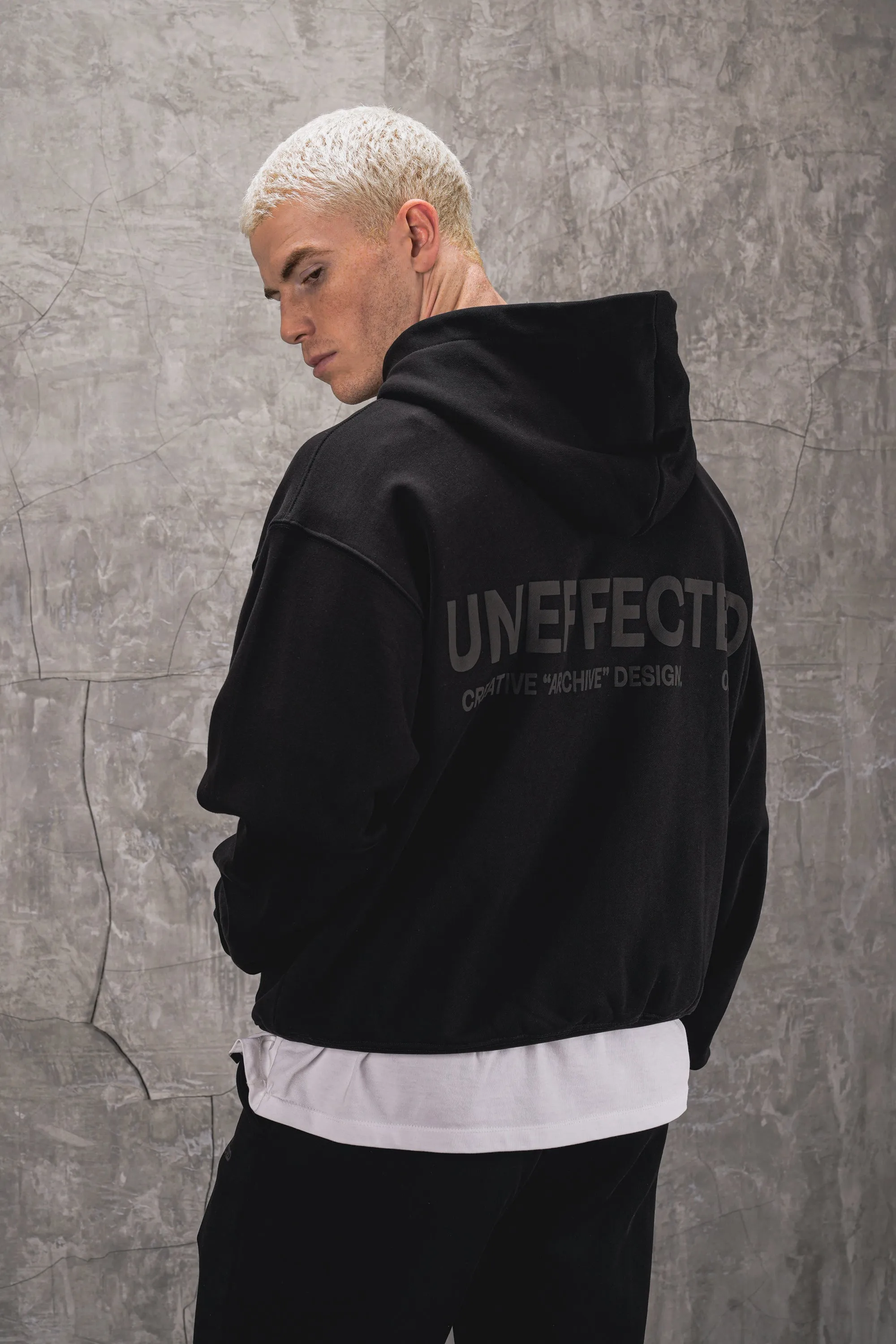 Archive Logo Oversized Hoodie - Black