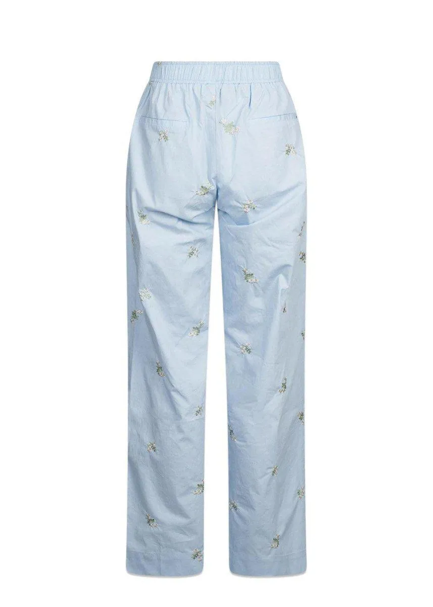 Astra Flower Pants - Light Blue