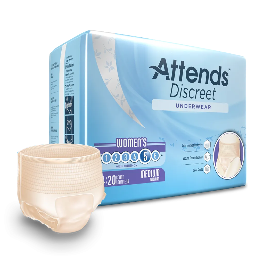 Attends Discreet Women Disposable Incontinence Bladder Leak Underwear