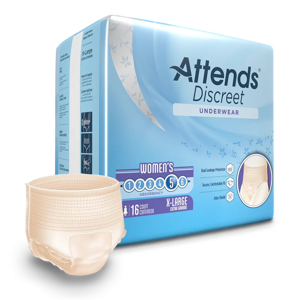 Attends Discreet Women Disposable Incontinence Bladder Leak Underwear