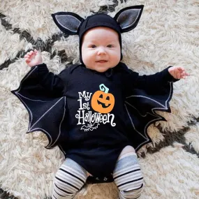 Baby Halloween Romper Baby Clothes Long Sleeve Bat Kids Newborn Jumpsuit Infant