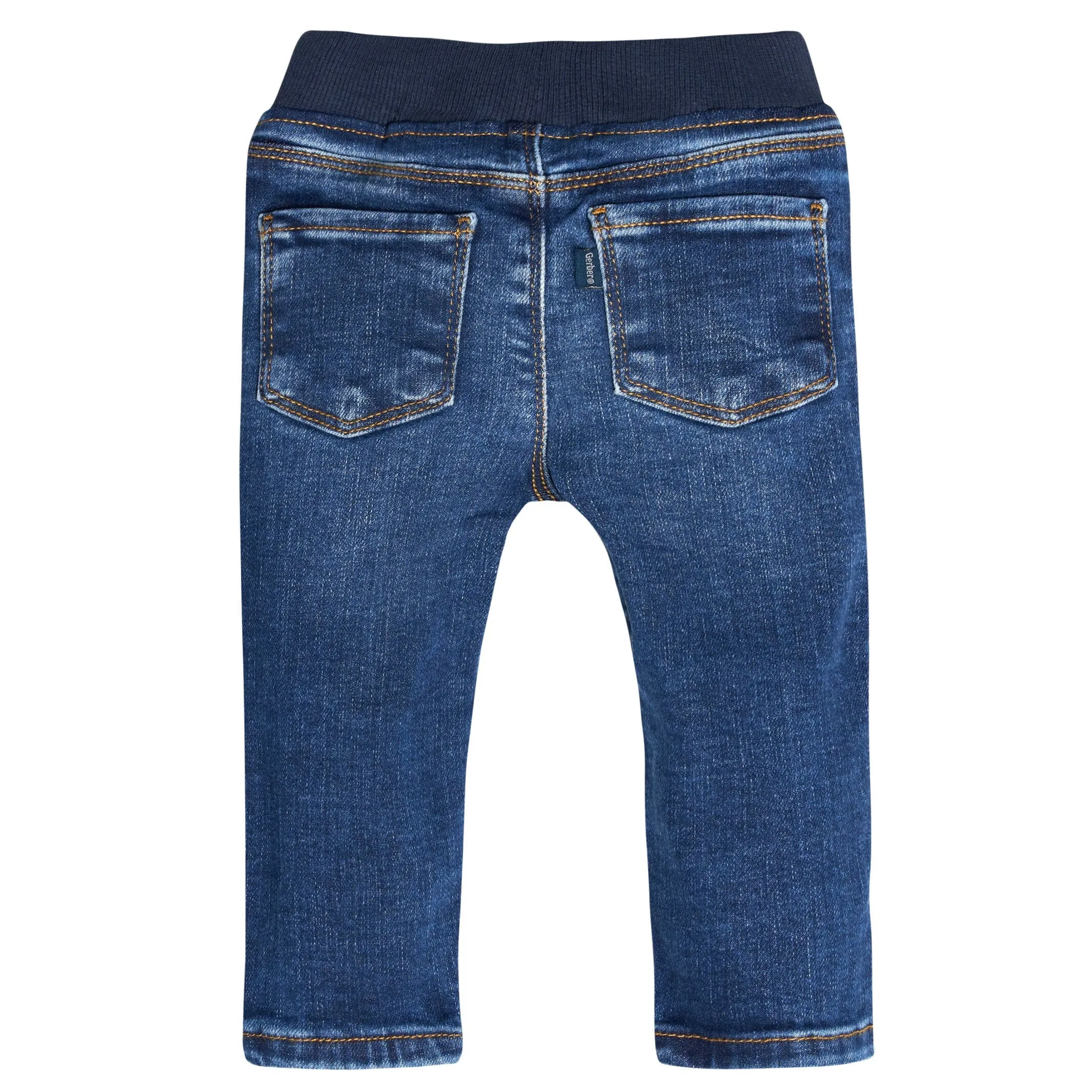 Baby Neutral Blue Rib Waist Skinny Denim Jeans