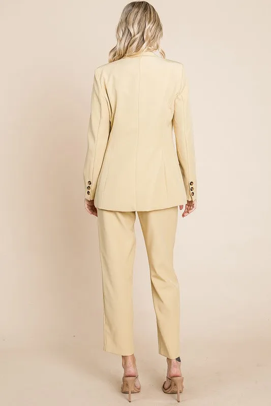 Banana Single Breasted Blazer & High Waisted Pants Set