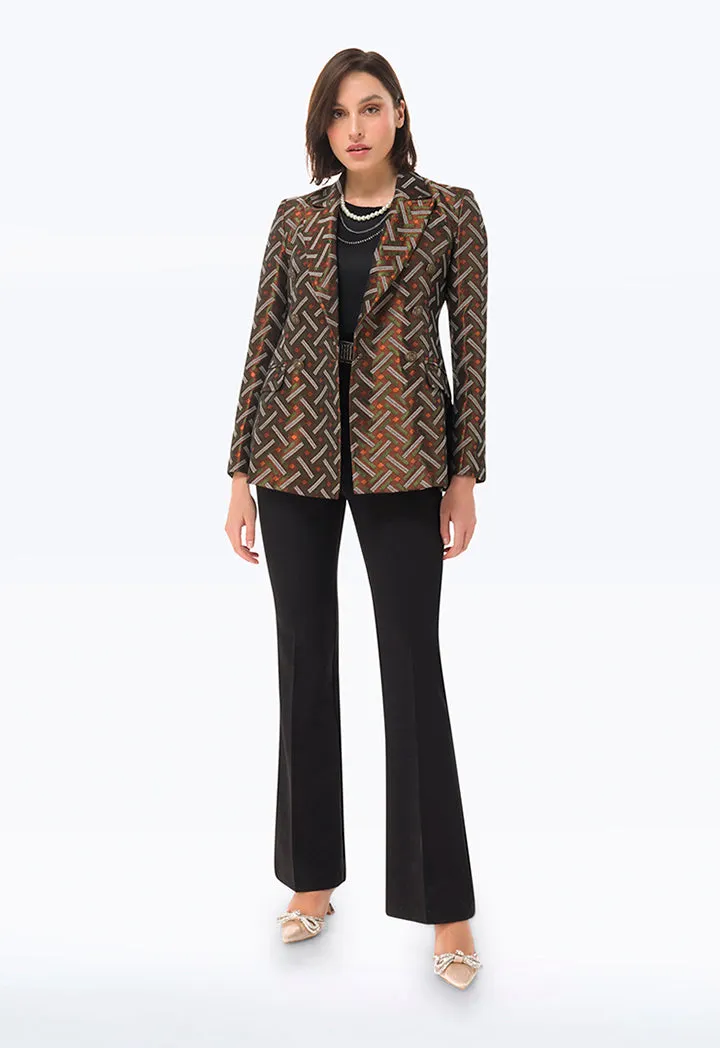 Basket Weave Look Classic Blazer