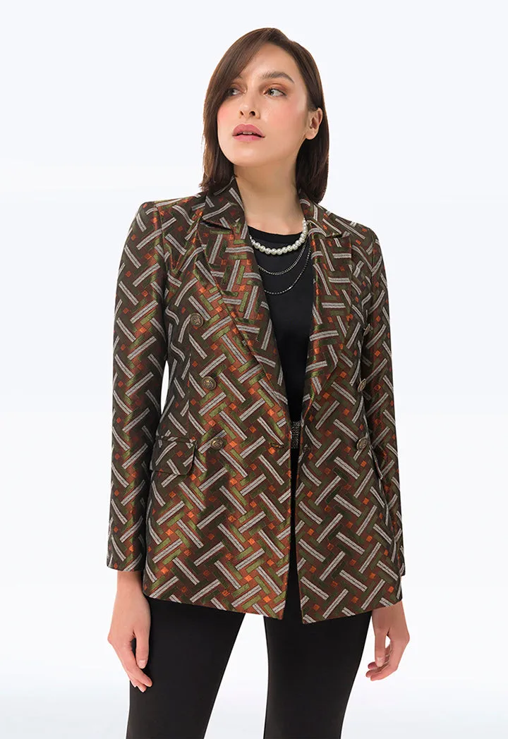 Basket Weave Look Classic Blazer