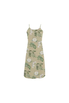 Beige Floral Alcestis Slip Dress