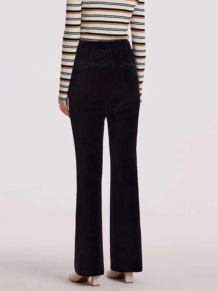 Black Flare Women Knit Pants