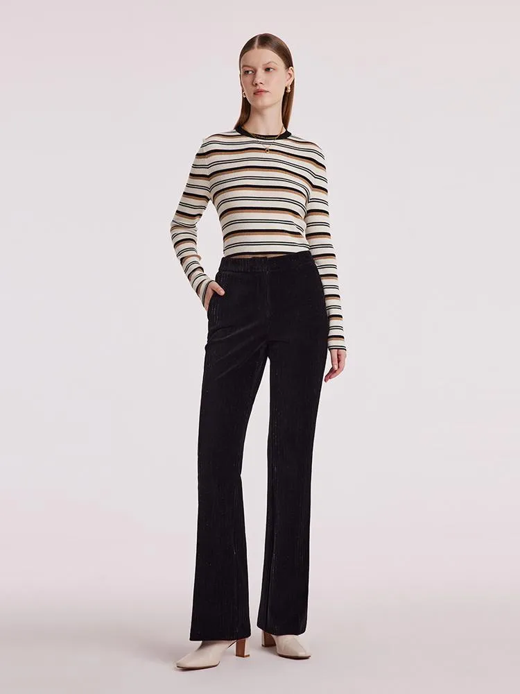 Black Flare Women Knit Pants