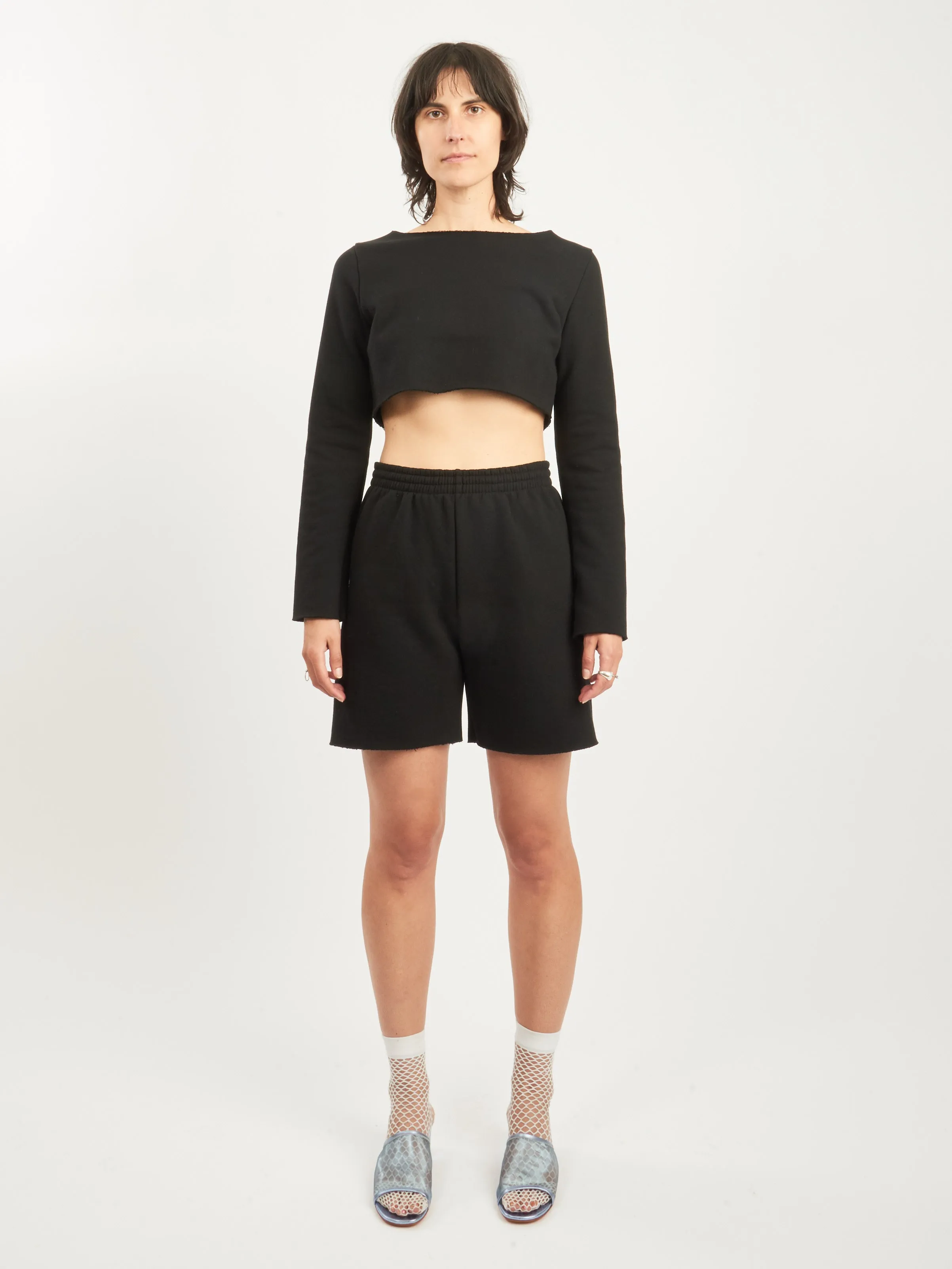 Black Joanna Crop Sweatshirt