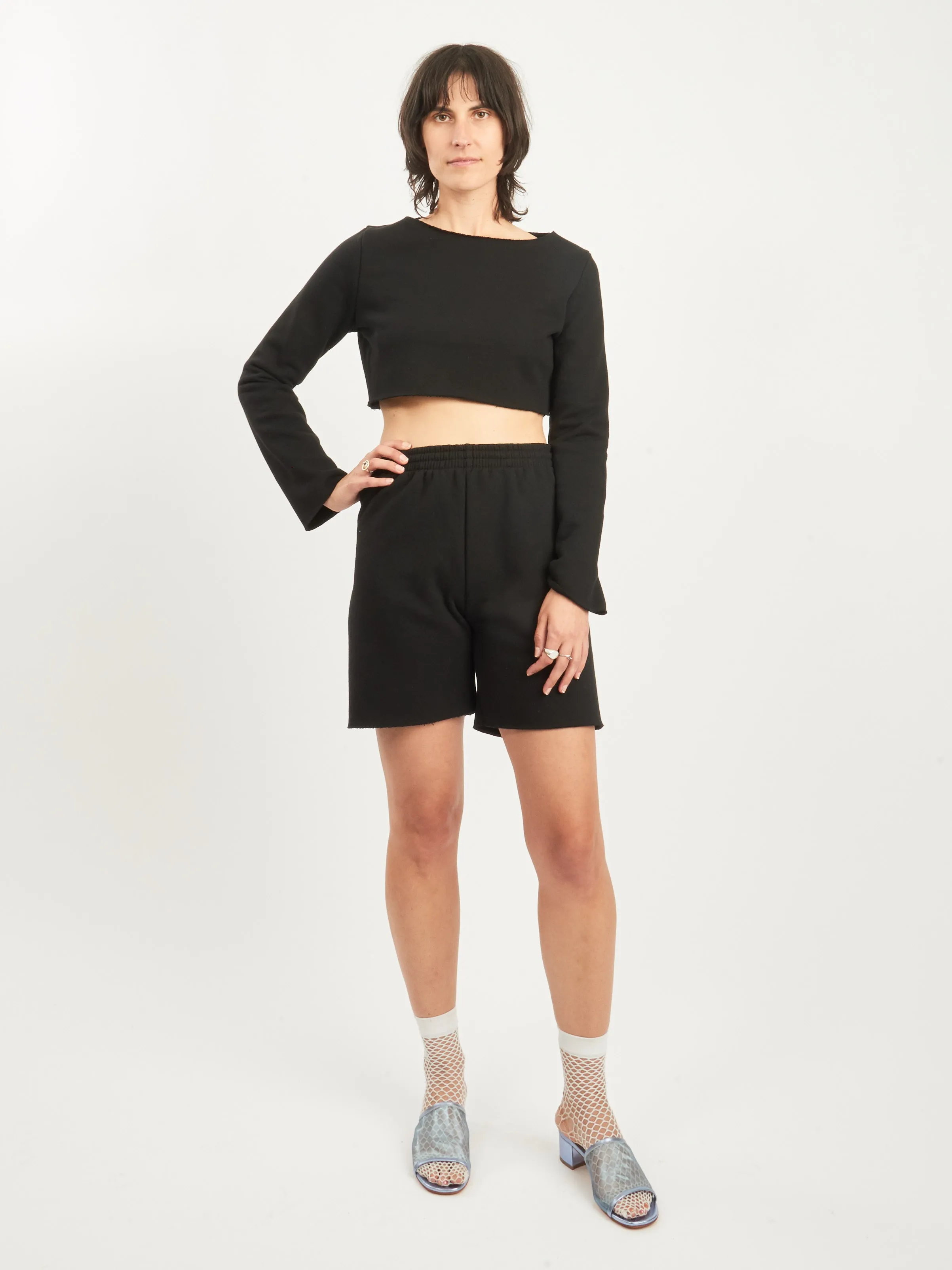 Black Joanna Crop Sweatshirt