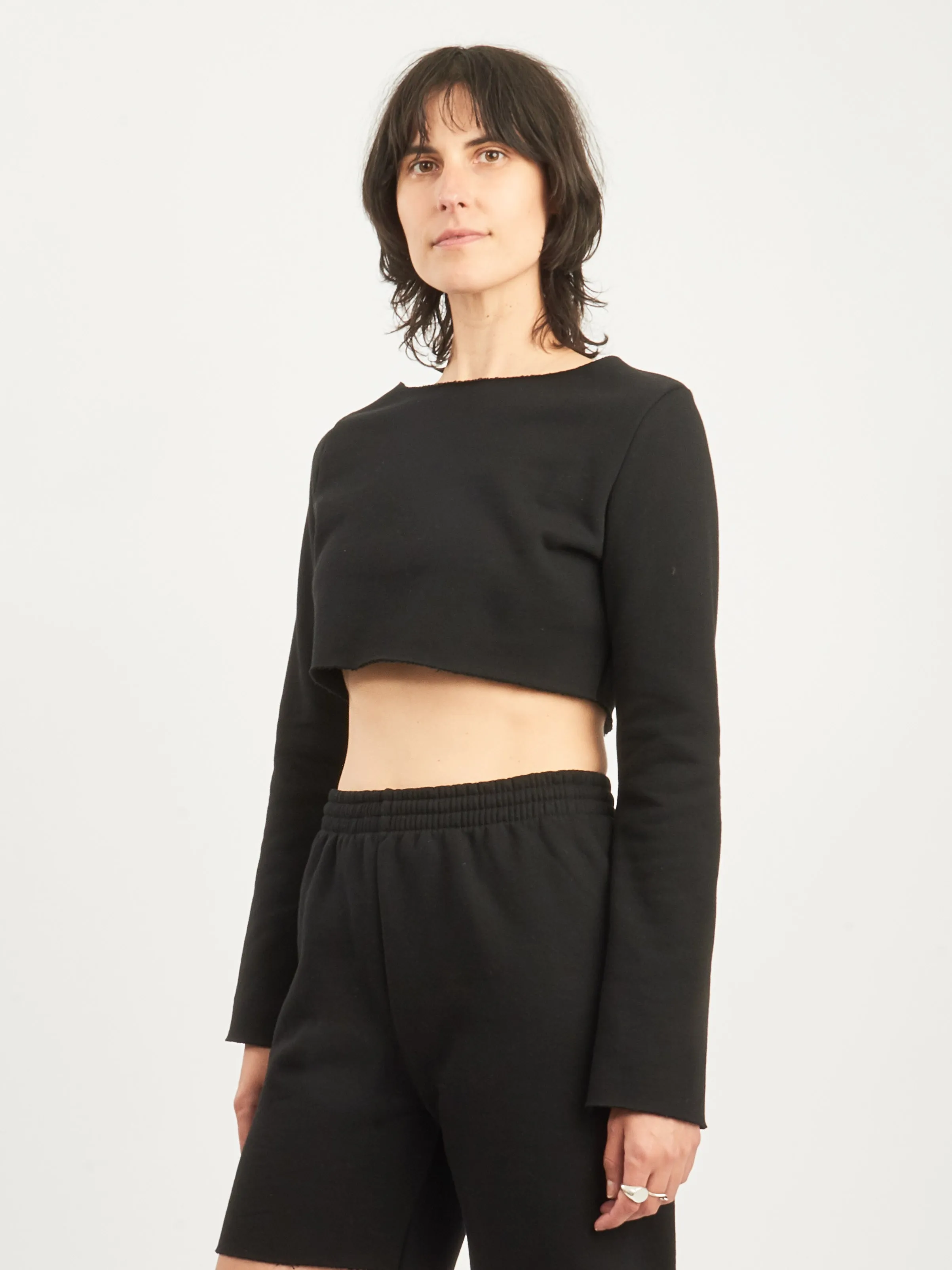 Black Joanna Crop Sweatshirt