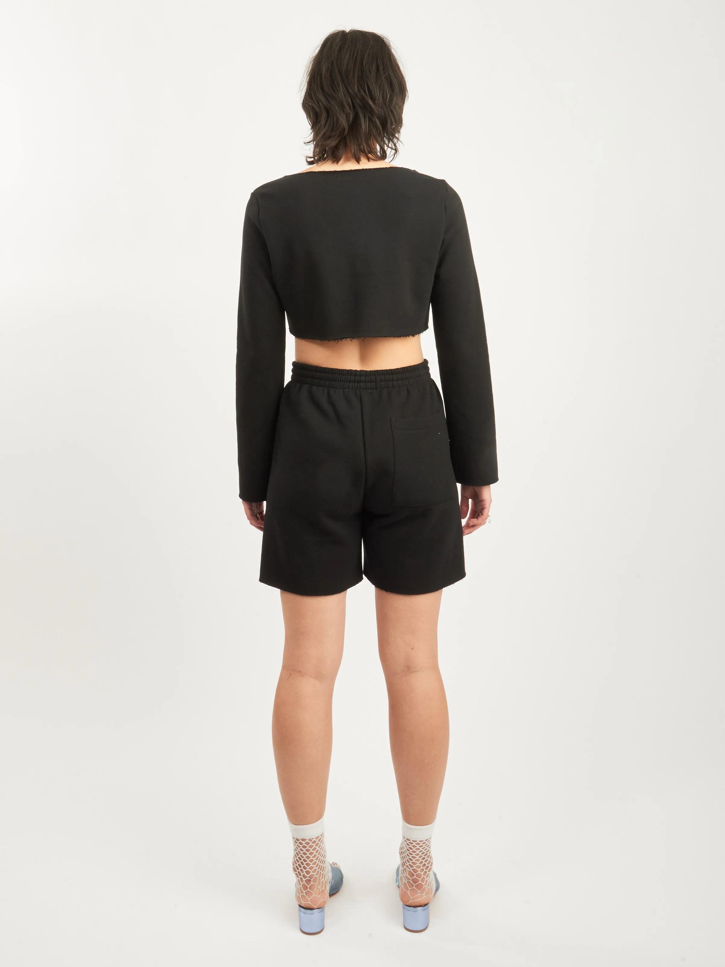 Black Joanna Crop Sweatshirt