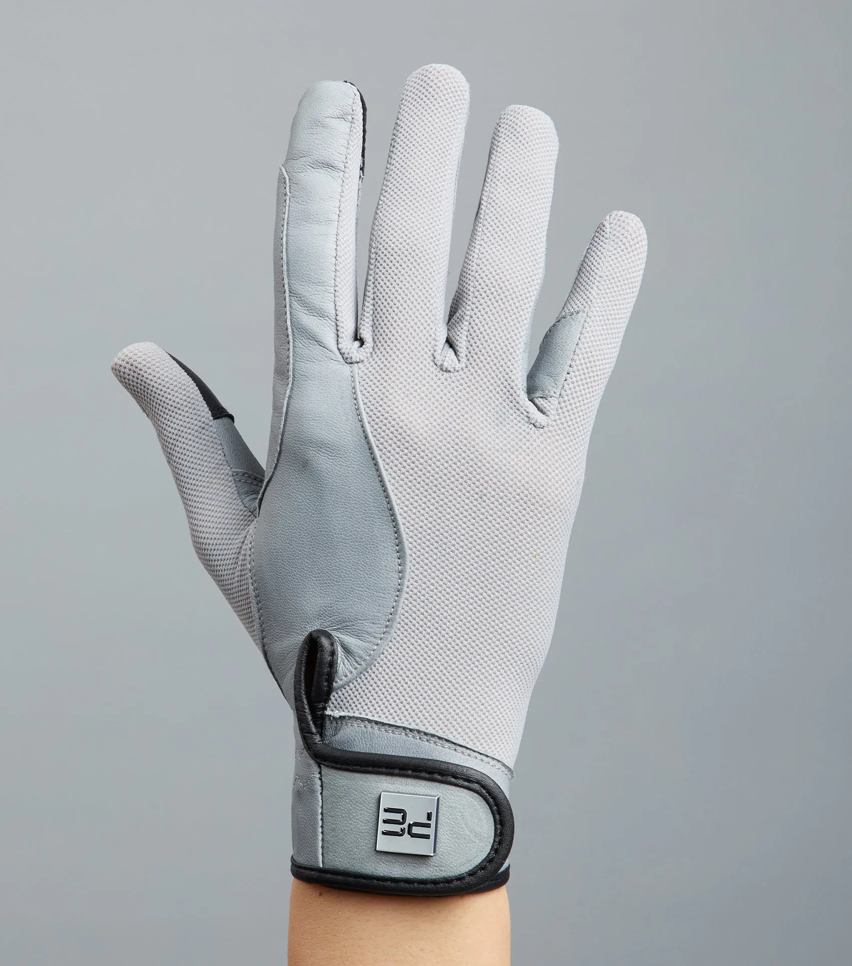 Bordoni Leather Mesh Riding Gloves Grey