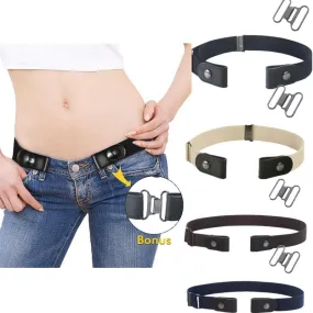 Buckle Free Elastic Belt for Jean Pants Dresses Men Women No Buckle Stretch Elastic Waist Belt