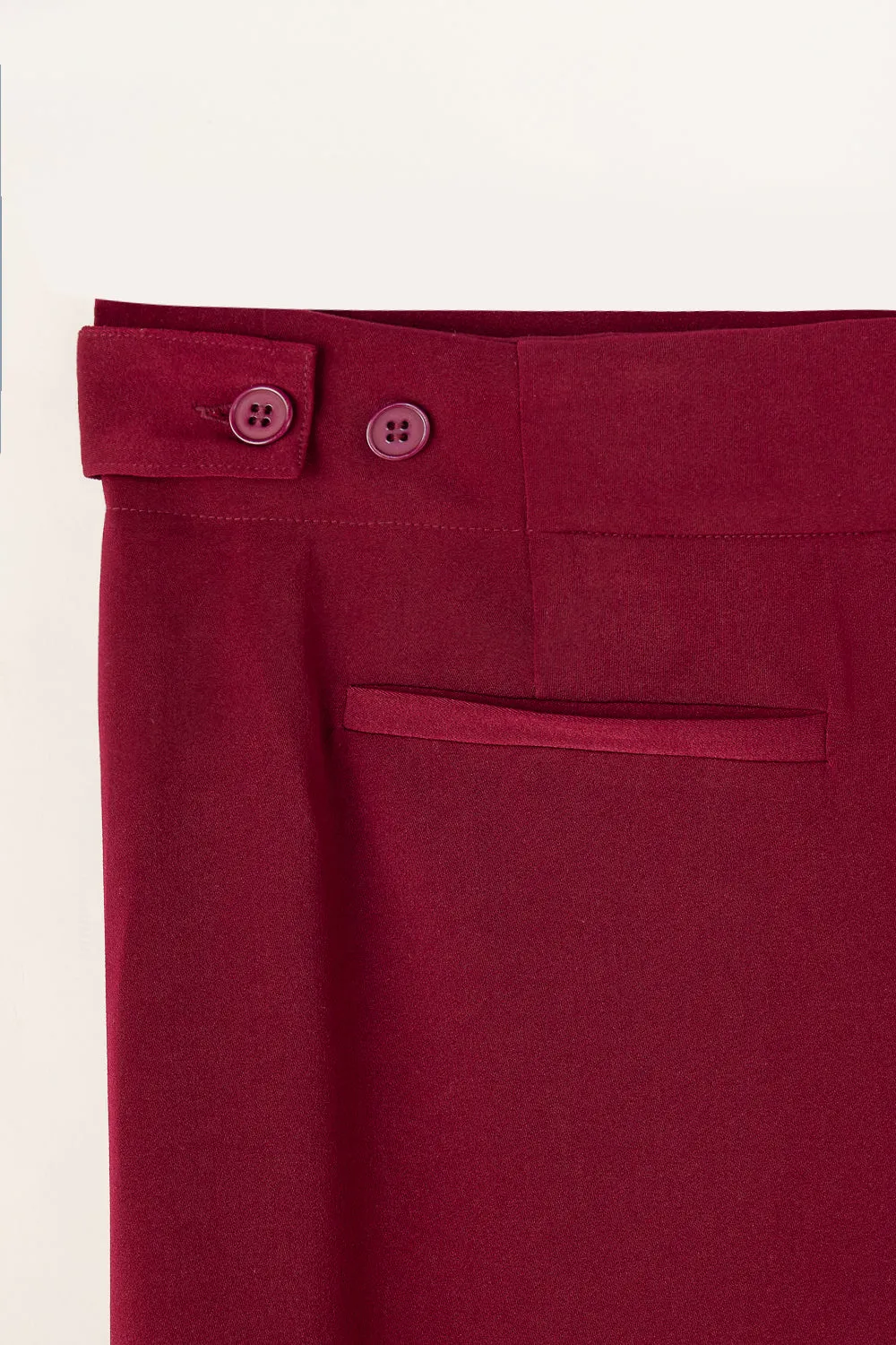 Burnt Maroon Adjustable Korean Pants