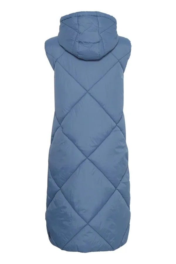 b.young Blue Horizon Gilet Long Puffer Jacket