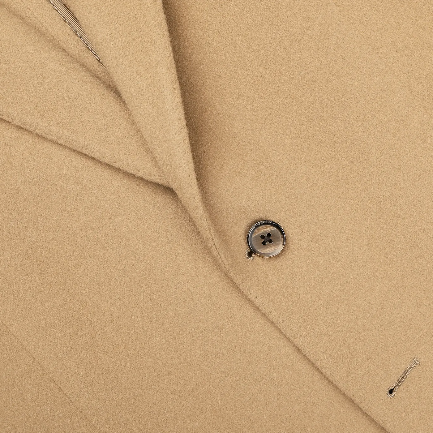 Camel Beige Brushed Wool Slim Blazer