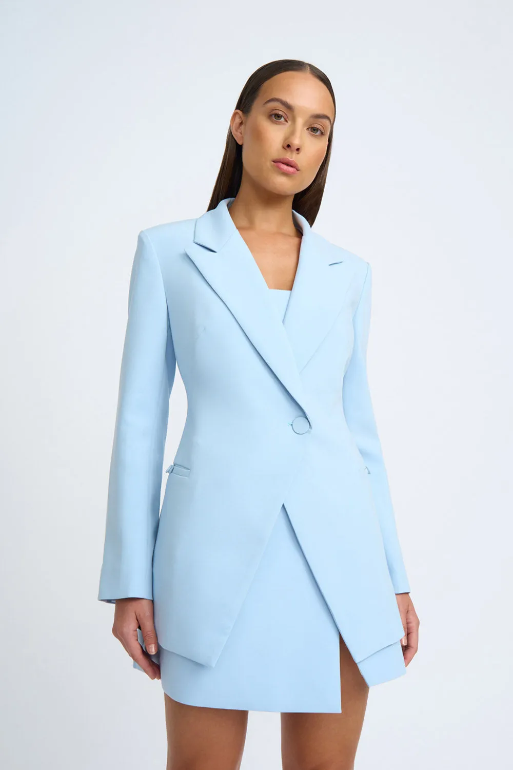 Celia Cinched Blazer | Final Sale - Powder Blue