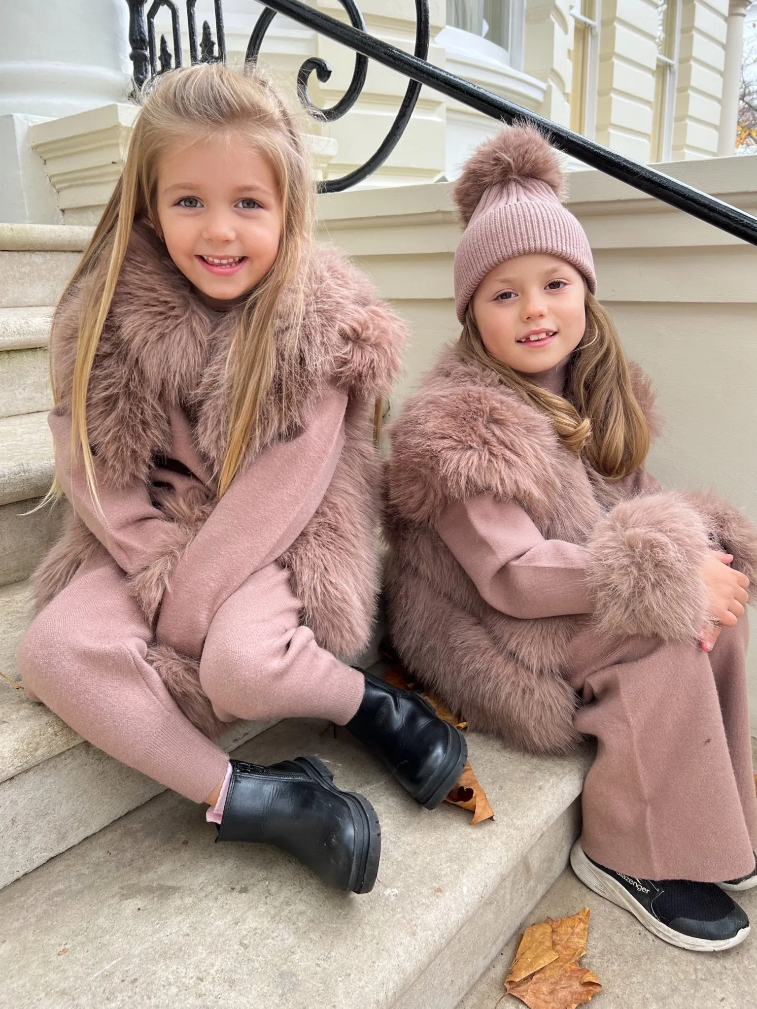 Childrens Taupe Premium Faux Fur Short Gilet