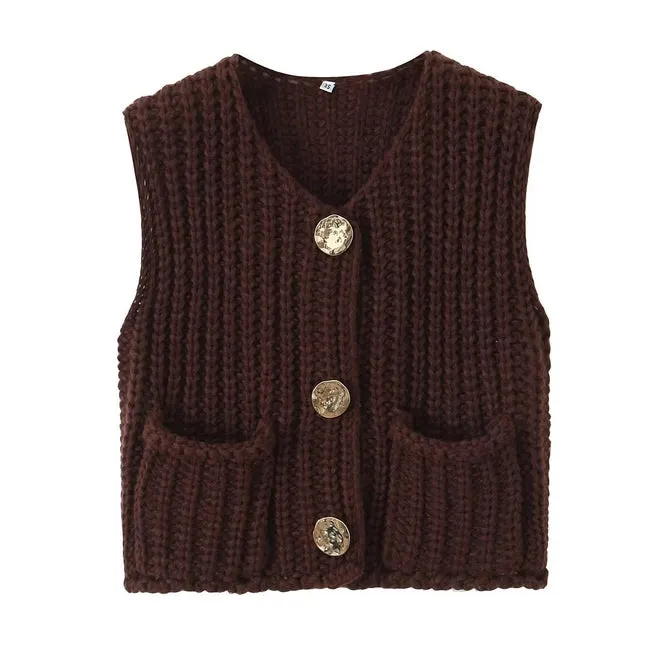 Chunky Needle Knitted Vest