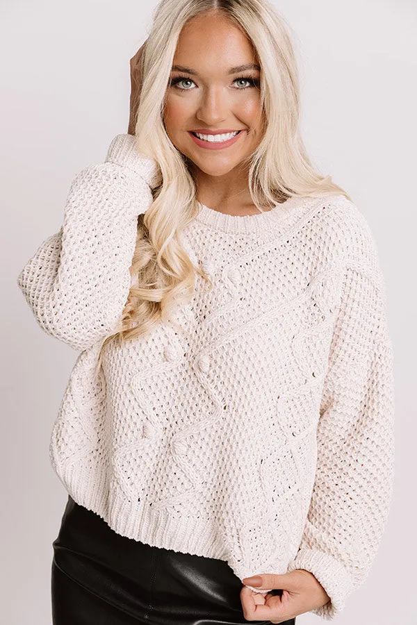 Cider Snuggles Knit Sweater In Cream