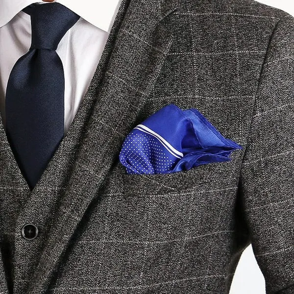 Classy Men Blue Micro Dot Pocket Square