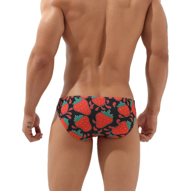 Colorful Abstract and Fruit Patterned Man Brief