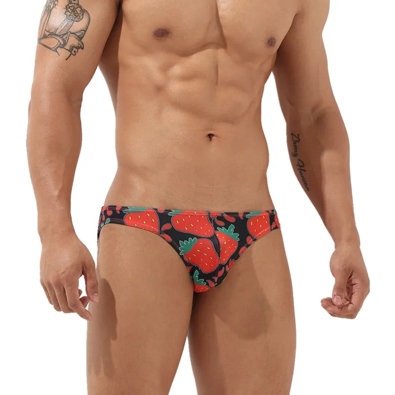 Colorful Abstract and Fruit Patterned Man Brief