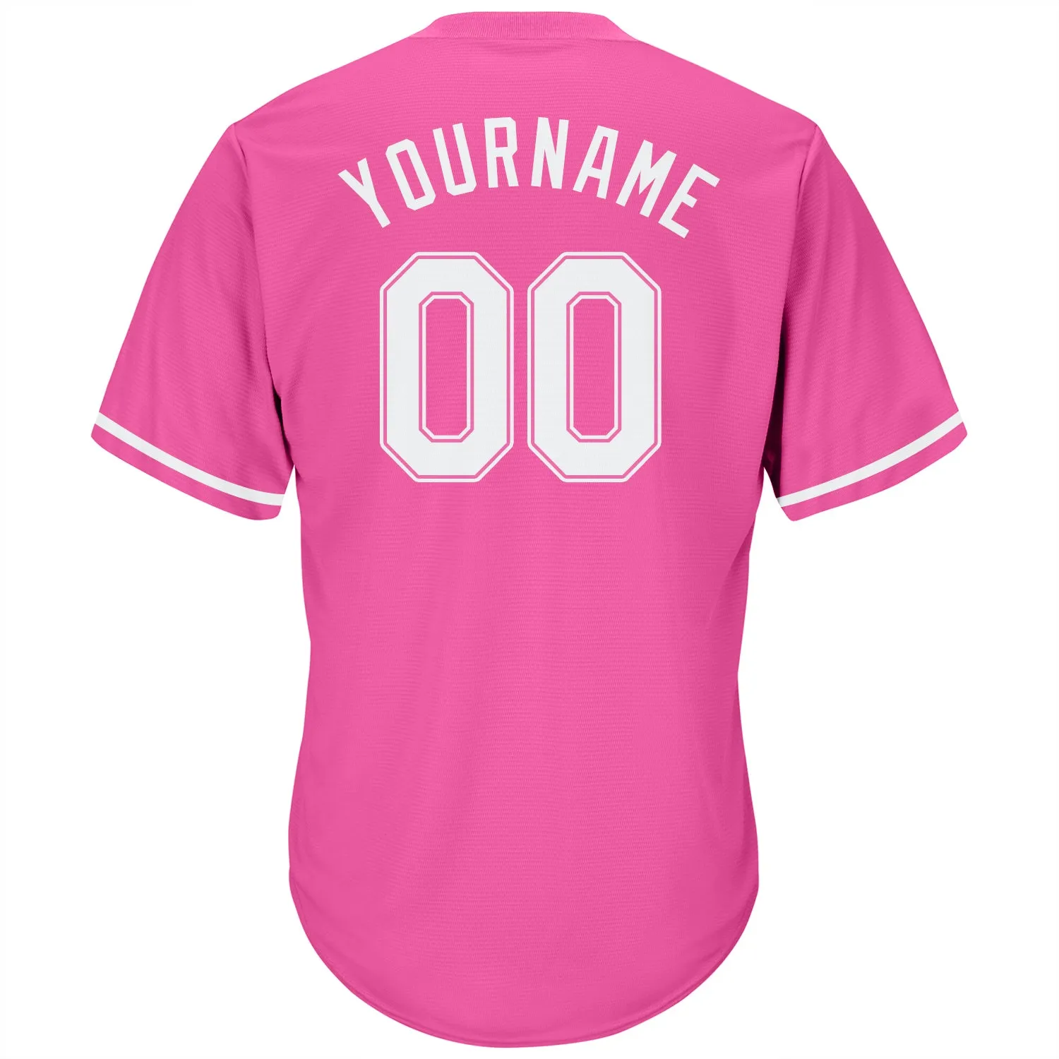 Custom Pink White Authentic Throwback Rib-Knit Baseball Jersey Shirt